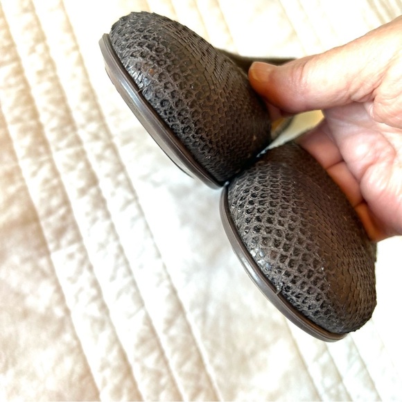 Ecco Leather Ballet Flats Reptile Taupe. Size 39. - Picture 6 of 10